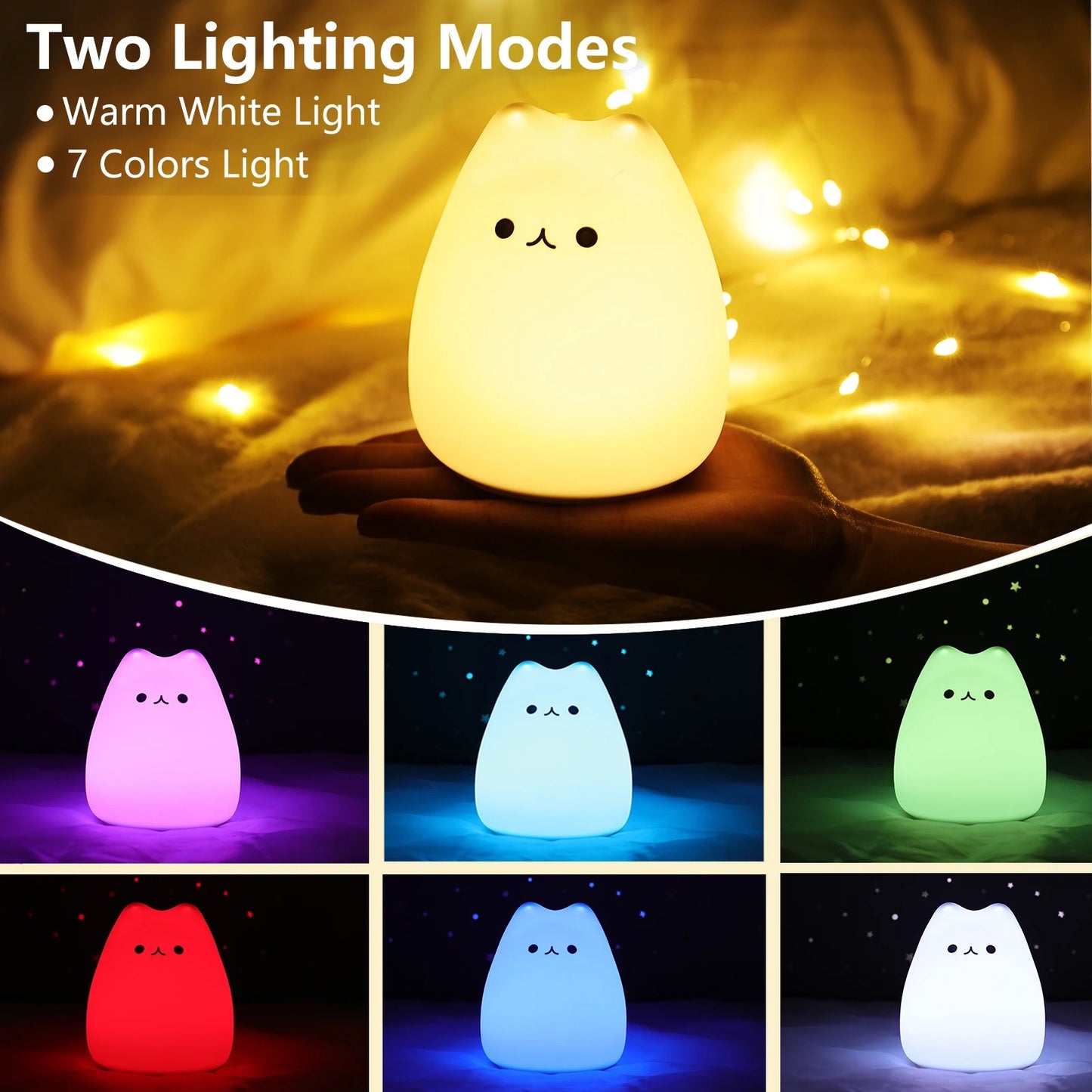 MeowLight™ Cute Silicone LED Cat Lamp