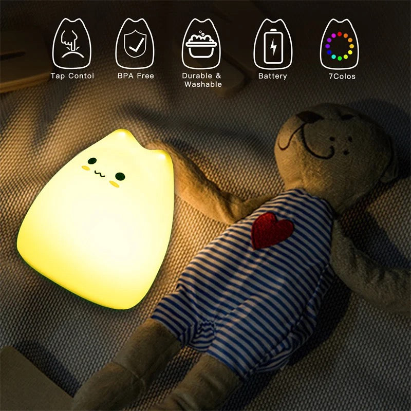 MeowLight™ Cute Silicone LED Cat Lamp